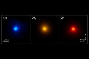 Los investigadores utilizaron el instrumento NIRSpec (espectrógrafo de infrarrojo cercano) del telescopio espacial James Webb de la NASA para mapear la composición química específica del cometa 3I/ATLAS mientras se alejaba del Sol. La imagen completa se muestra a continuación. Créditos: Imagen: NASA, ESA, CSA, STScI, Martin Cordiner (CUA, NASA-GSFC); Procesamiento de imagen: Alyssa Pagan (STScI)
