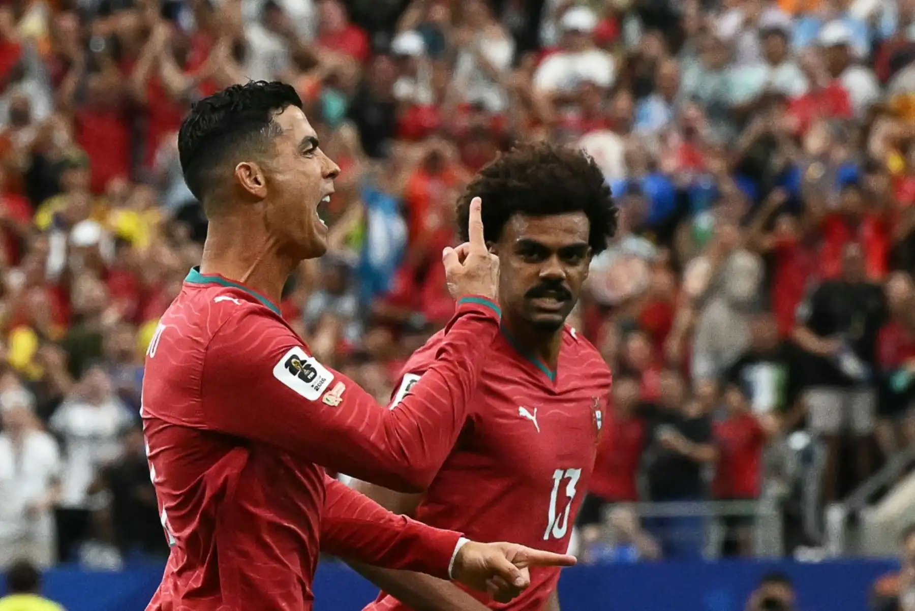 El capitán portugués alcanzó los nueve goles en Mundiales e igualó a Eusébio como máximo goleador de Portugal en la historia del torneo. Foto: ANDINA/AFP.