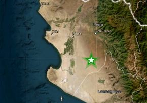 El temblor de magnitud 4.0 registrado esta mañana en Piura se ubicó cerca de la ciudad de Chulucanas.