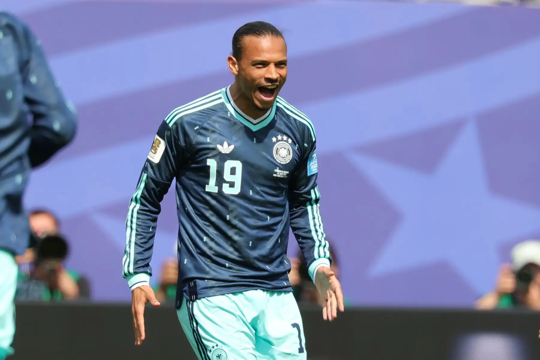 Leroy Sané de Alemania celebra un gol este jueves, en un partido del grupo E del Mundial de la FIFA 2026 entre Ecuador y Alemania en el estadio MetLife de Nueva Jersey. Foto: ANDINA/EFE
