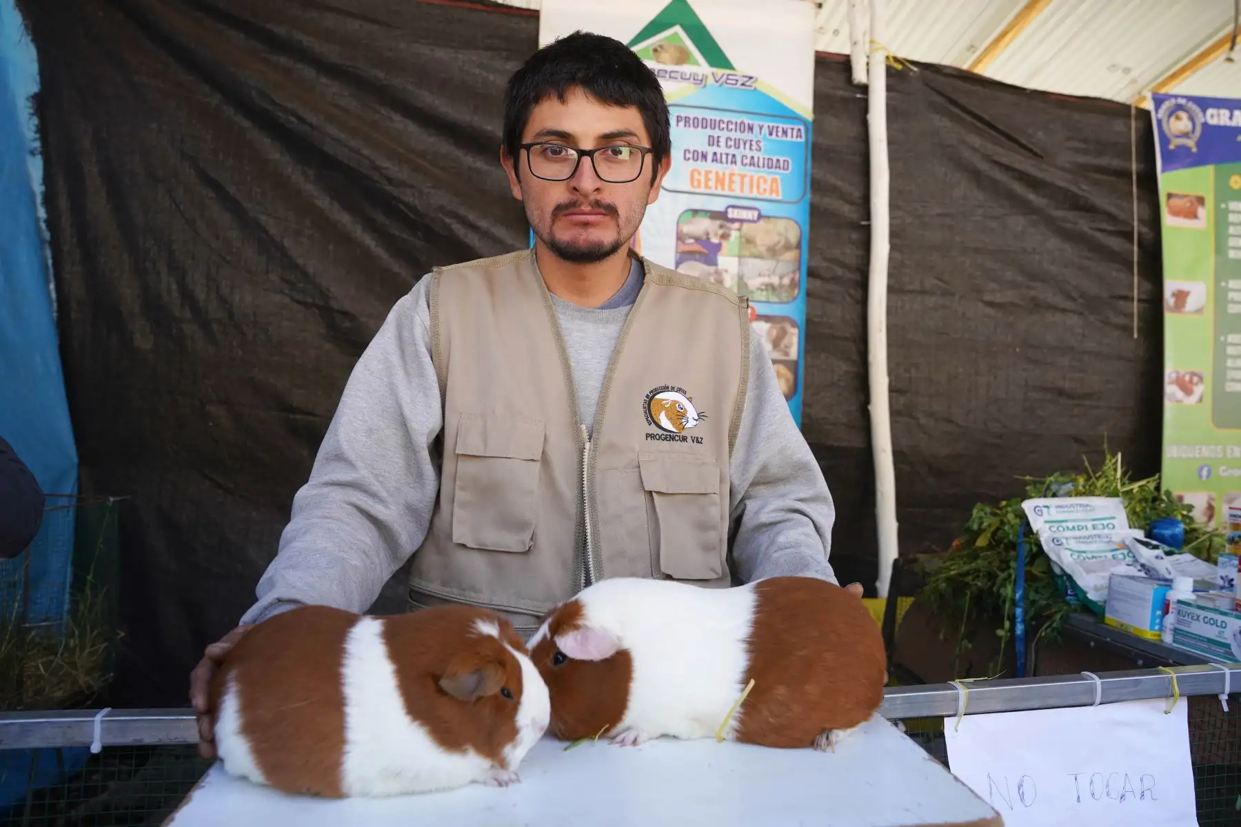 Productoras de 183 variedades de leguminosas de la comunidad de Paloma del distrito de Marcas, Acobamba de la región Huancavelica exhiben sus productos agrícolas en el Expo Perú Los Andes 2026. Foto: ANDINA/Genry Bautista