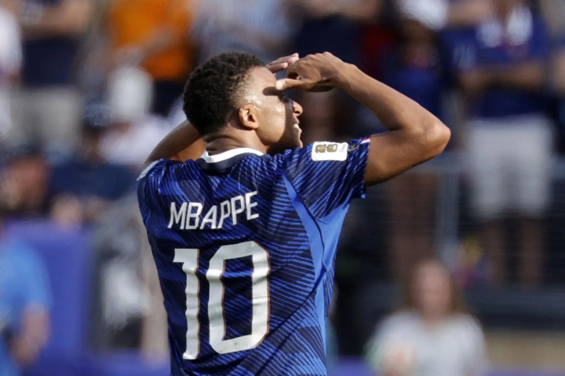 Kylian Mbappé, de Francia, celebra el gol que puso el 1-0 en el marcador durante el partido de dieciseisavos de final de la Copa Mundial de la FIFA 2026 entre Francia y Suecia, en East Rutherford, Nueva Jersey, EE. UU., el 30 de junio de 2026. Foto: EFE
