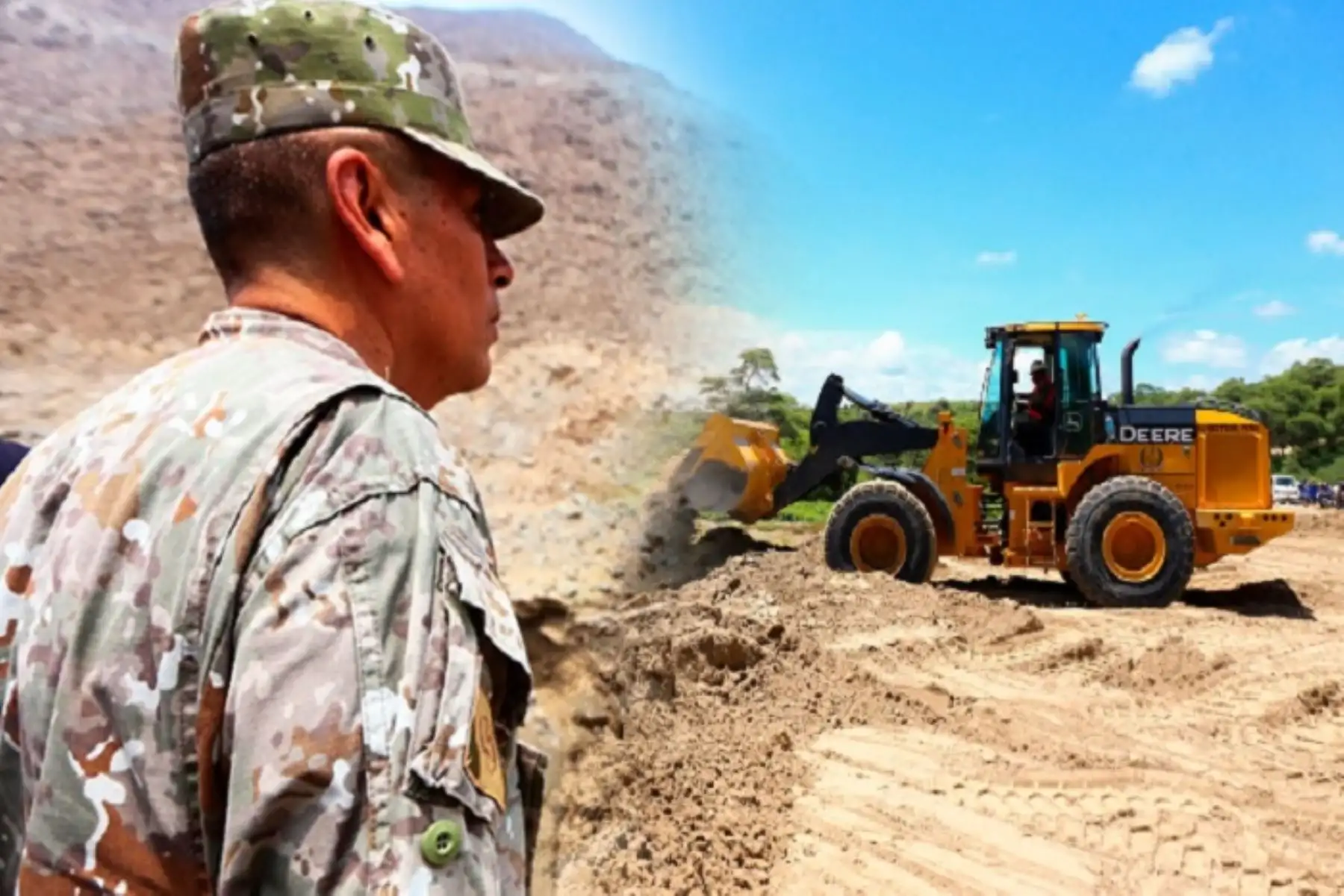 Transportes y Ejército unen fuerzas para rehabilitar carreteras en Lambayeque