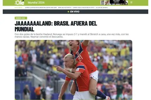 Mundial 2026: así reacciona la prensa internacional tras la eliminación de Brasil ante Noruega