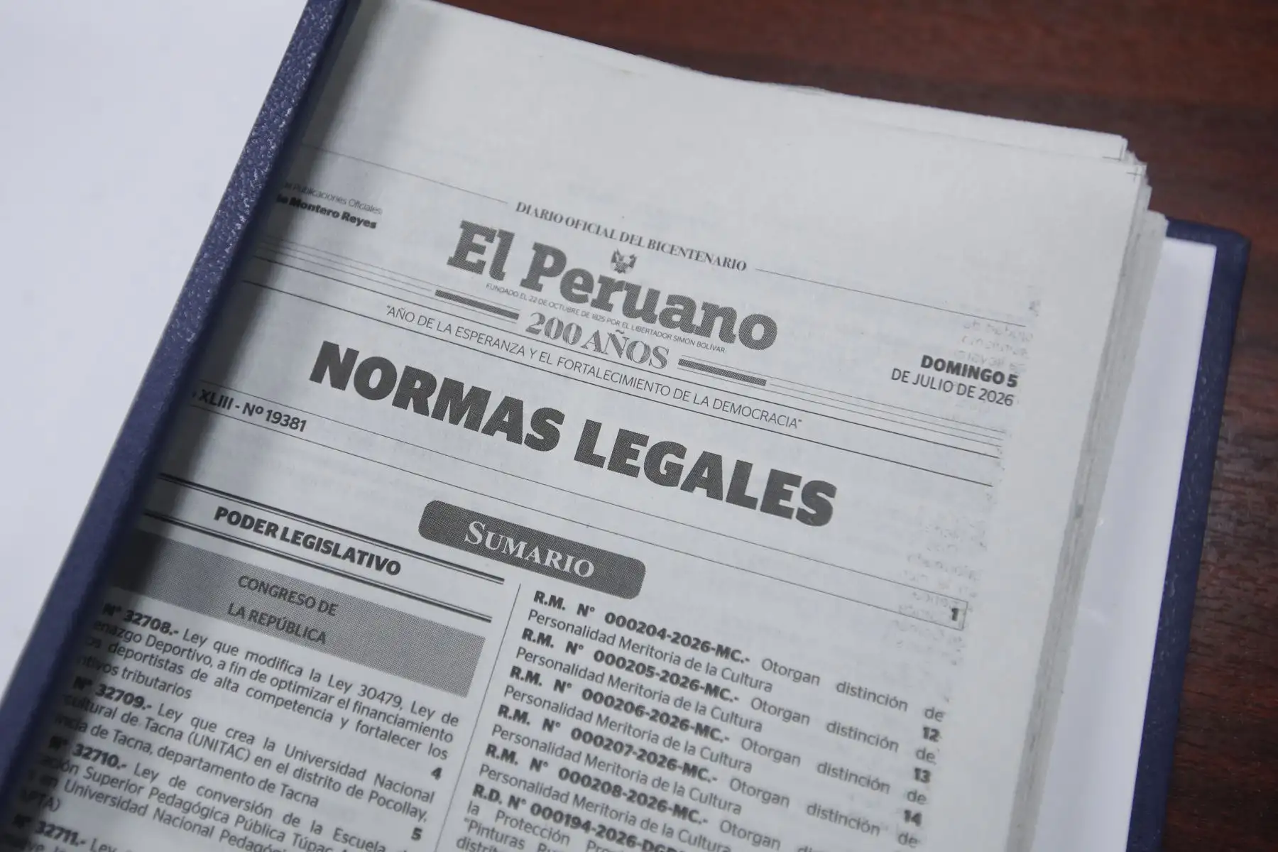 Estas son las normas legales más importantes del domingo 19 de julio del 2026