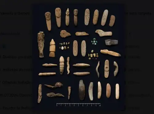 Parte de la ofrenda ritual de 3,800 años de antigüedad hallada en la zona arqueológica de Peñico por investigadores de la Zona Arqueológica de Caral. Foto: Cortesía Zona Arqueológica Caral.