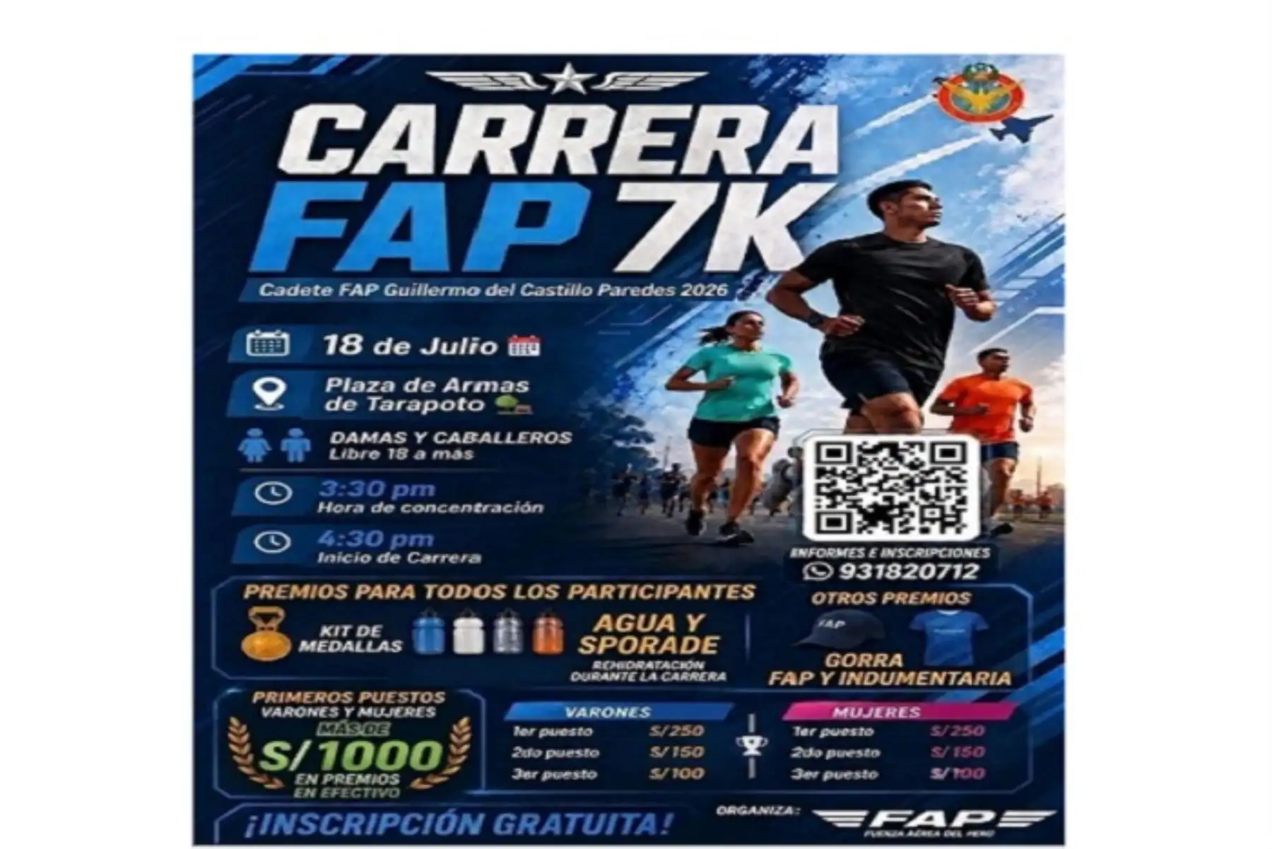 Tarapoto se prepara para la Carrera FAP 7K en julio