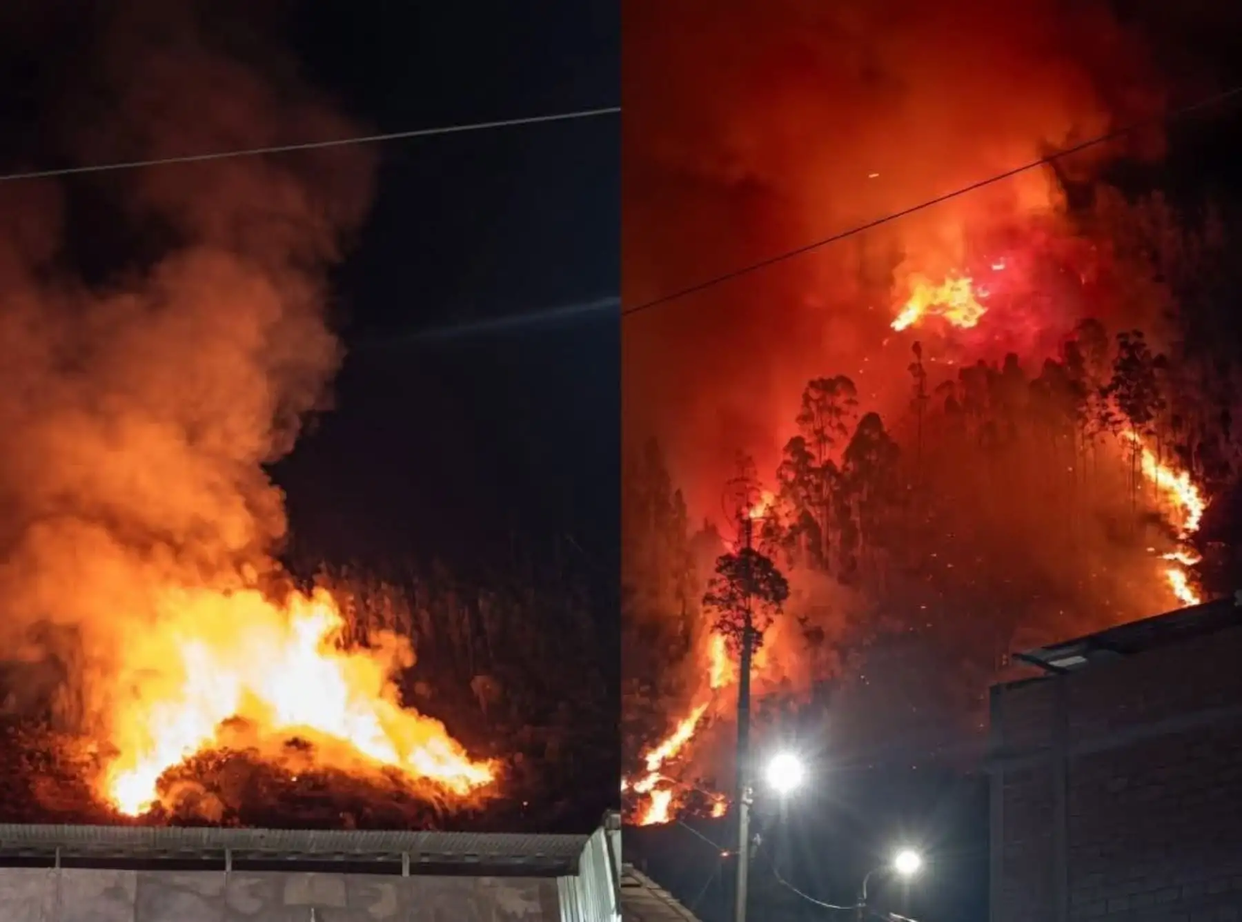 Luchan contra incendio forestal de proporciones en distrito ubicado cerca de Machu Picchu