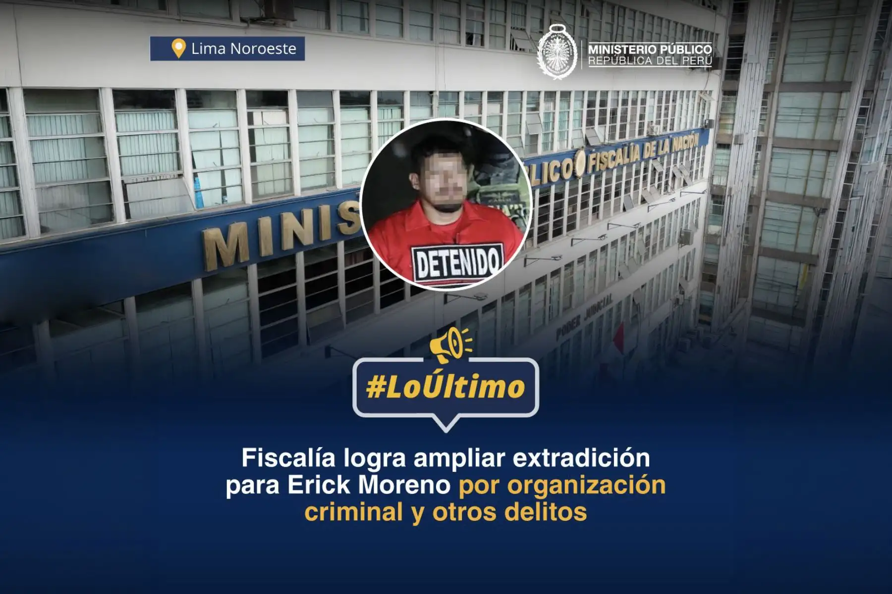 Fiscalía amplia extradición de Erick Moreno, alias "Monstruo" por organización criminal