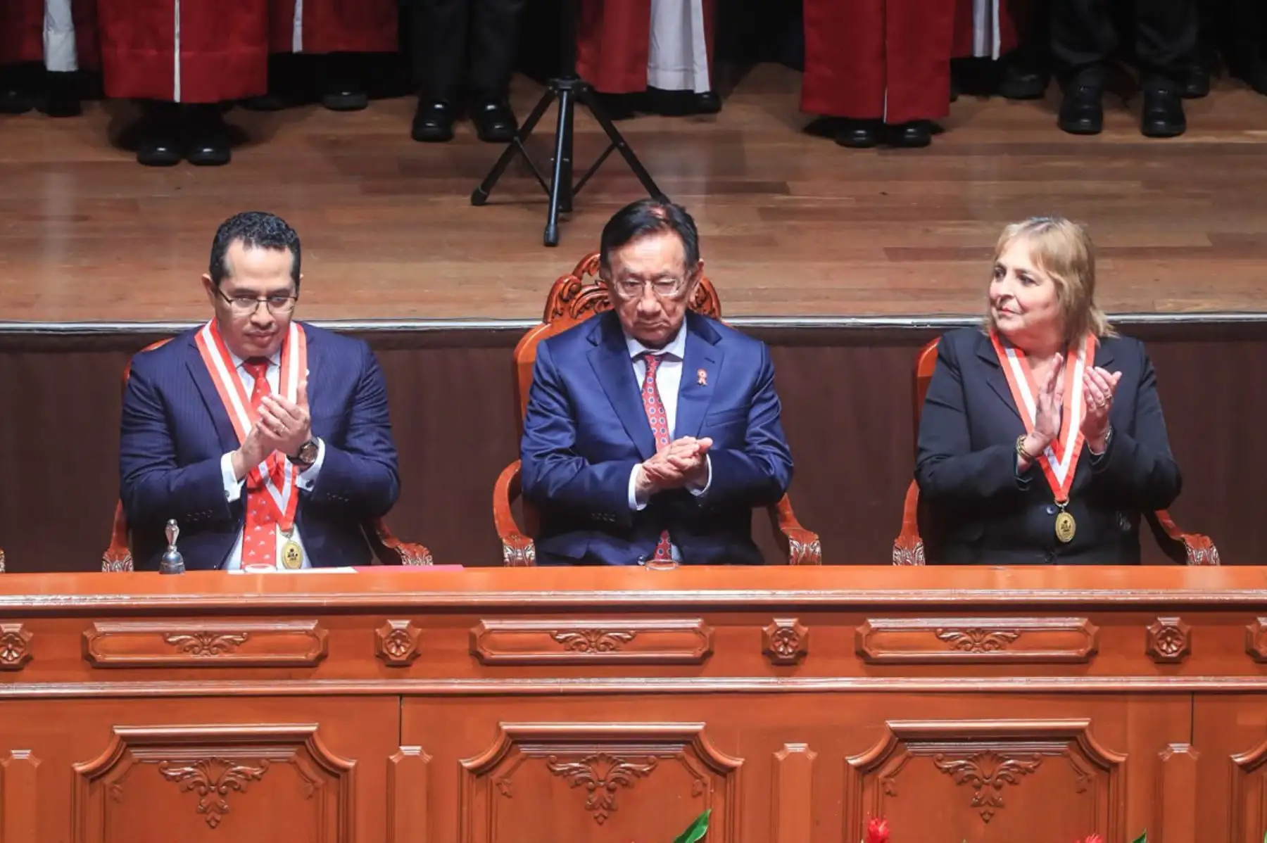 Presidente José María Balcázar, asiste a la   entrega de credenciales de presidenta de la República para el periodo 2026-2031, en una sesión solemne efectuada en el Gran Teatro Nacional, ubicado en el distrito de San Borja. Foto: ANDINA/Ricardo Cuba