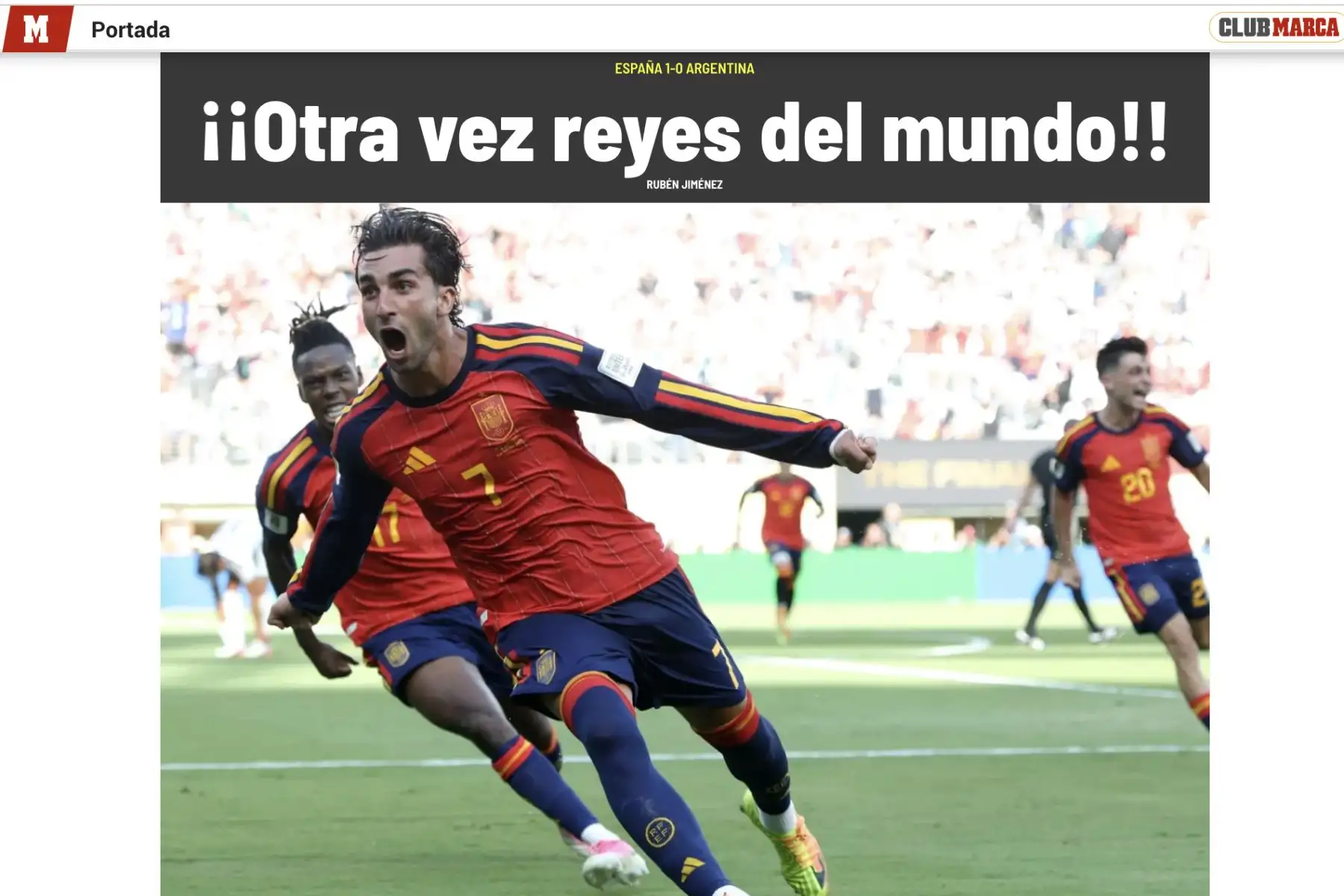 Así reacciona la prensa española tras obtener su segunda estrella al conquistar la Copa del Mundo 2026. España derrotó a Argentina 1-0 en la final jugada en Nueva York. Foto: Captura