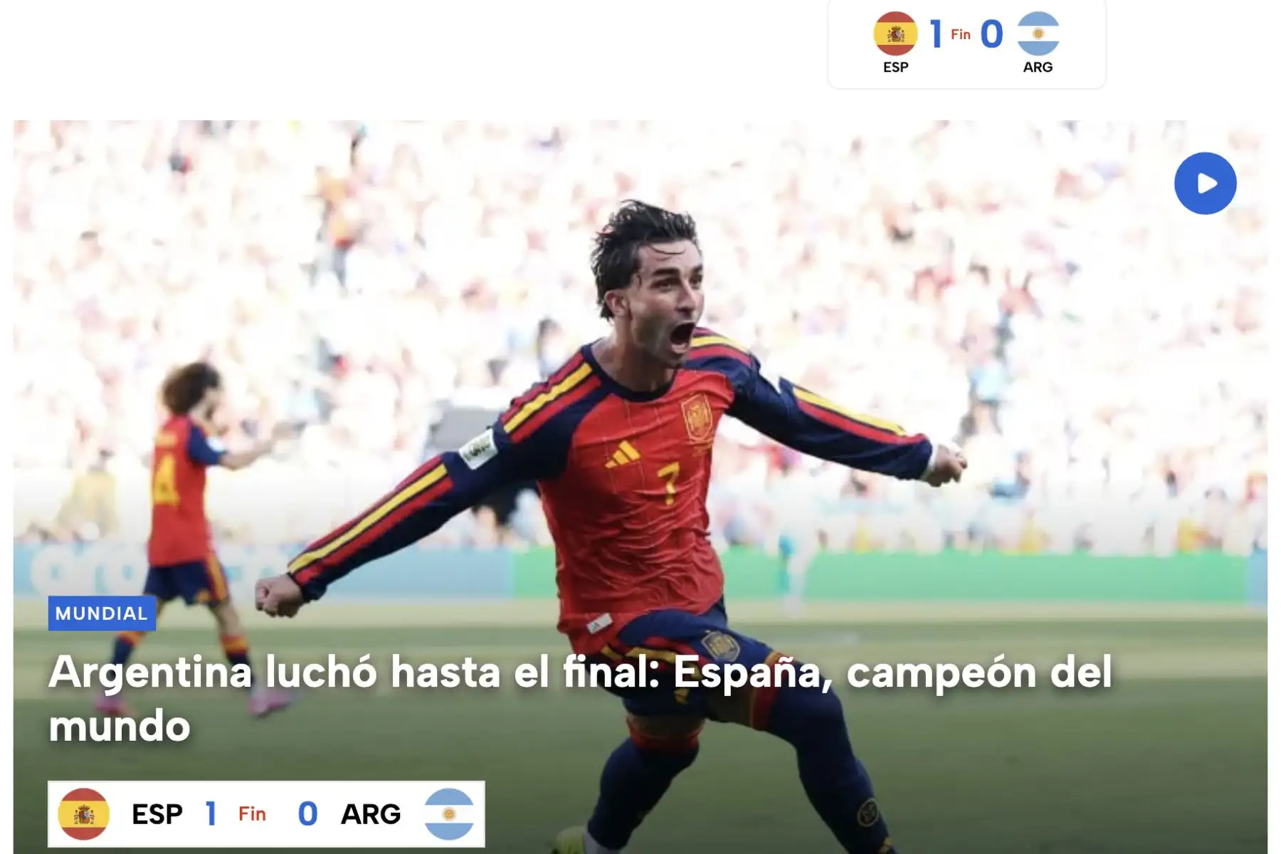 Así reacciona la prensa argentina tras la derrota de su selección en la final de la Copa del Mundo 2026. España derrotó a Argentina 1-0 en la final jugada en Nueva York. Foto: Captura
