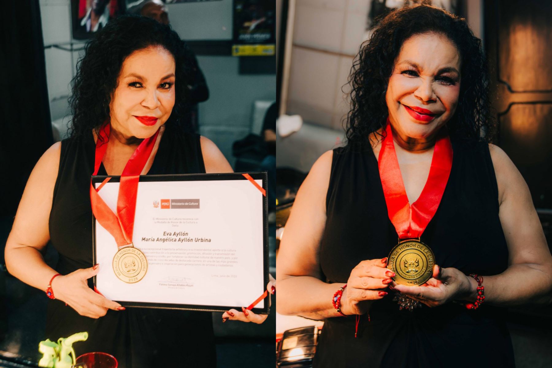 Eva Ayllón y su emocionante dedicatoria al recibir la "Medalla de Honor de la Cultura"