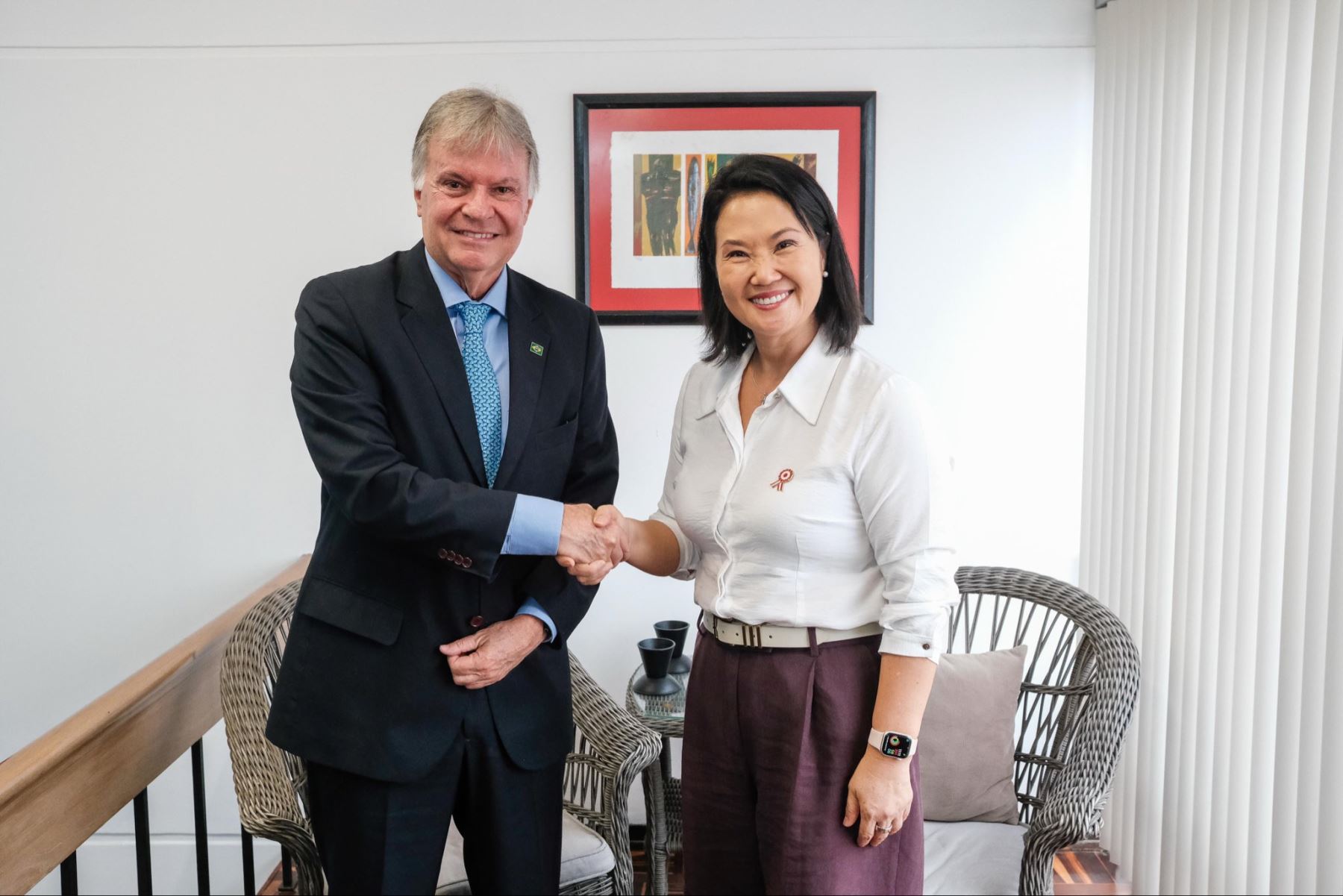 La presidenta electa, Keiko Fujimori, se reunió con el embajador de Brasil