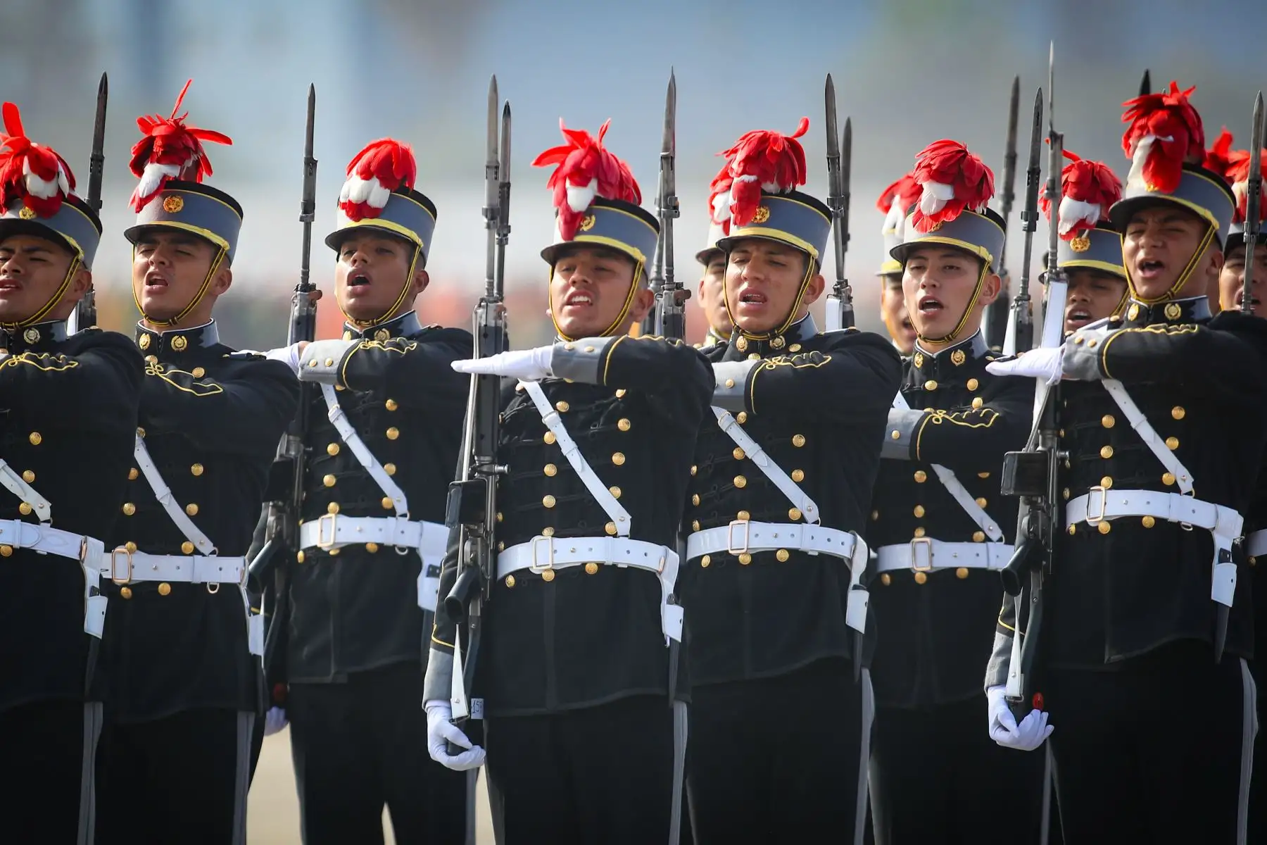 El sábado 25 de julio de 2026 se realizó en la Base Aérea Las Palmas de Surco el segundo ensayo general de los agrupamientos del Ejército, de la Fuerza Aérea, de la Marina de Guerra y de la Policía Nacional, entre otros, que desfilarán en la Gran Parada y Desfile Cívico Militar en la Av. Brasil este 29 de julio. Foto: ANDINA/Ricardo Cuba