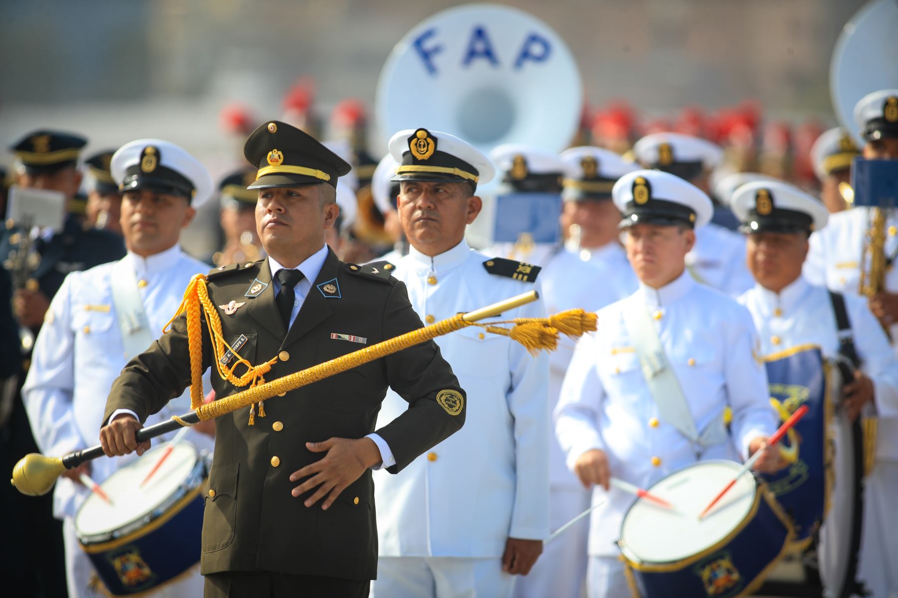 El sábado 25 de julio de 2026 se realizó en la Base Aérea Las Palmas de Surco el segundo ensayo general de los agrupamientos del Ejército, de la Fuerza Aérea, de la Marina de Guerra y de la Policía Nacional, entre otros, que desfilarán en la Gran Parada y Desfile Cívico Militar en la Av. Brasil este 29 de julio. Foto: ANDINA/Ricardo Cuba
