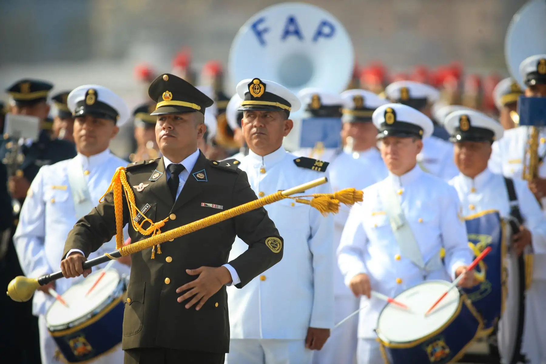 El sábado 25 de julio de 2026 se realizó en la Base Aérea Las Palmas de Surco el segundo ensayo general de los agrupamientos del Ejército, de la Fuerza Aérea, de la Marina de Guerra y de la Policía Nacional, entre otros, que desfilarán en la Gran Parada y Desfile Cívico Militar en la Av. Brasil este 29 de julio. Foto: ANDINA/Ricardo Cuba
