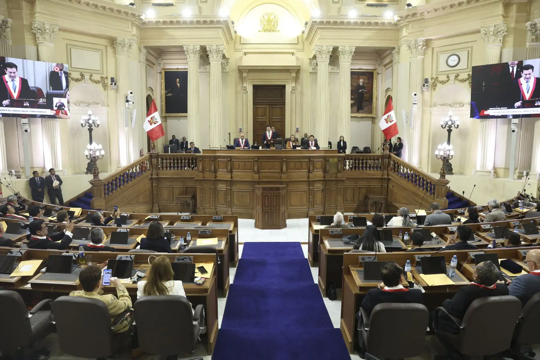 El senador Miguel Torres Morales fue electo presidente del Senado de la República para el periodo legislativo 2026-2027, tras el proceso de elección de la mesa directiva de esa cámara, desarrollado este domingo en el Parlamento. Foto: Congreso