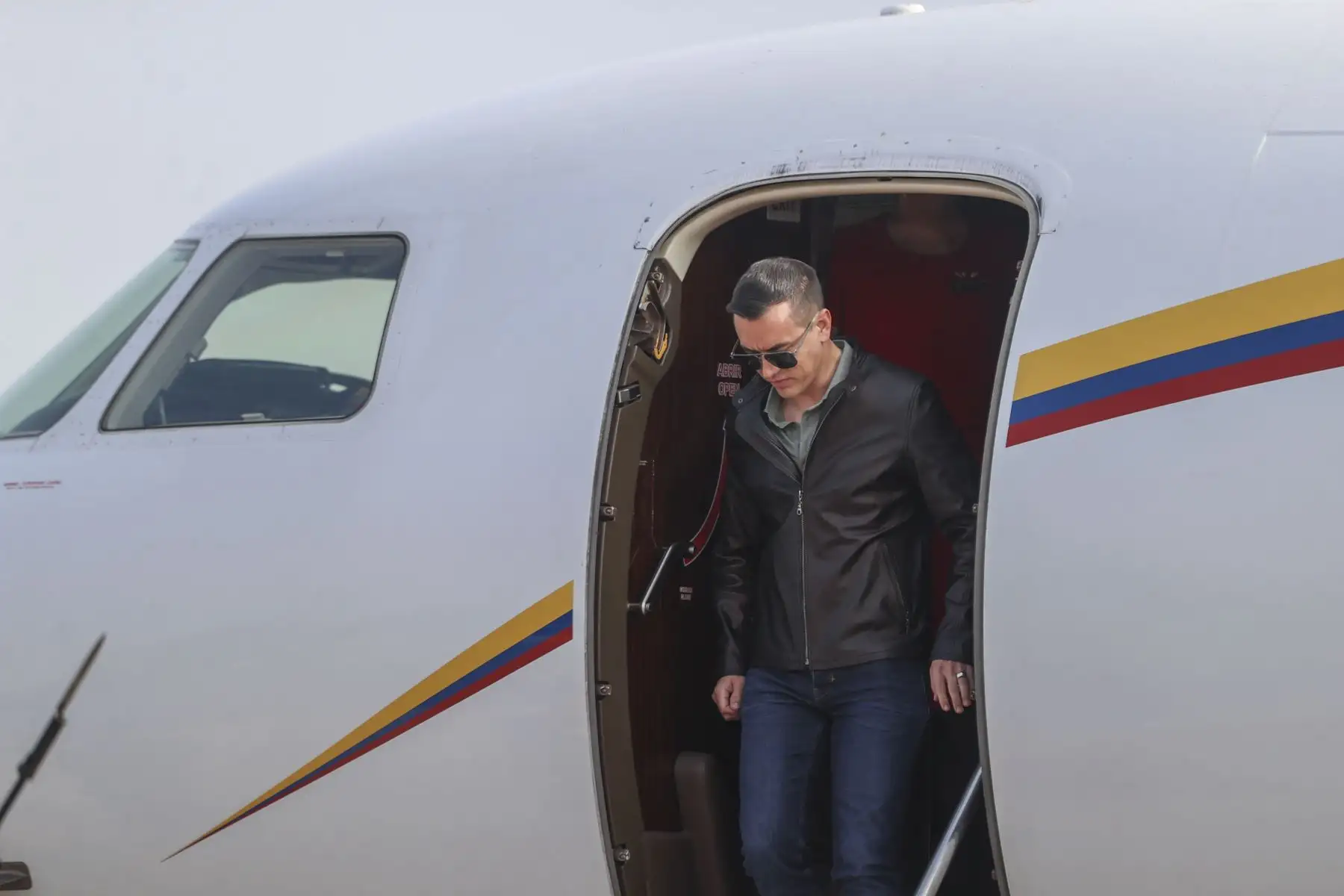 El presidente de Ecuador, Daniel Noboa, llega al Perú para participar en la ceremonia de transmisión del mando supremo a la presidenta electa, Keiko Fujimori, que se realizará el martes 28 de julio. Foto: ANDINA/Jhonel Rodríguez Robles