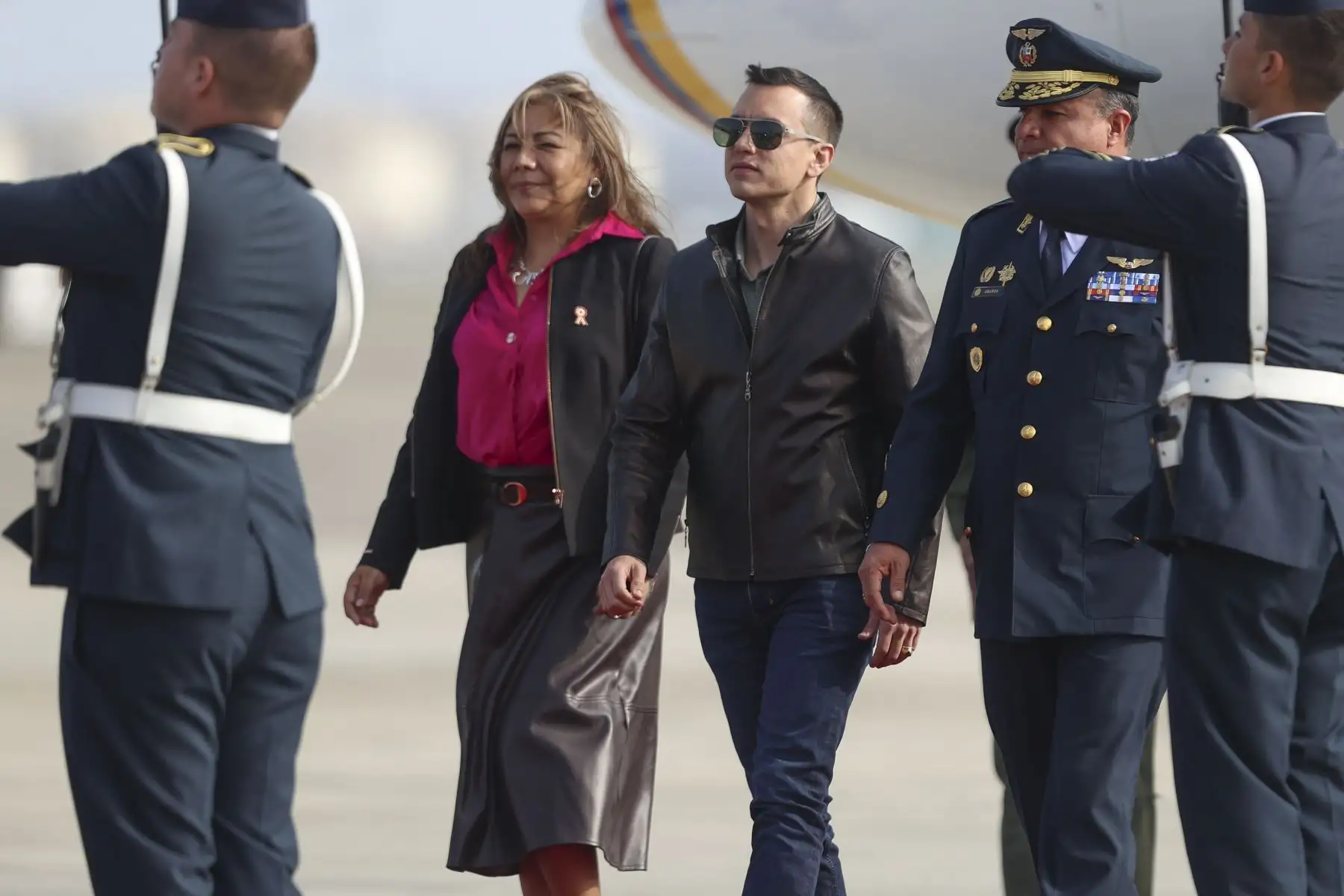 El presidente de Ecuador, Daniel Noboa, llega al Perú para participar en la ceremonia de transmisión del mando supremo a la presidenta electa, Keiko Fujimori, que se realizará el martes 28 de julio. Foto: ANDINA/Jhonel Rodríguez Robles