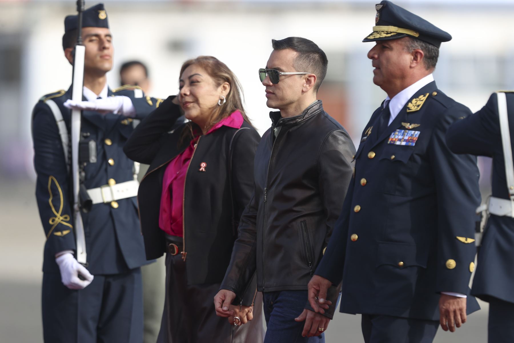 El presidente de Ecuador, Daniel Noboa, llega al Perú para participar en la ceremonia de transmisión del mando supremo a la presidenta electa, Keiko Fujimori, que se realizará el martes 28 de julio. Foto: ANDINA/Jhonel Rodríguez Robles
