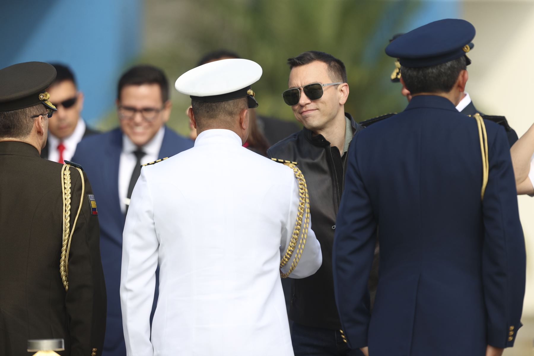 El presidente de Ecuador, Daniel Noboa, llega al Perú para participar en la ceremonia de transmisión del mando supremo a la presidenta electa, Keiko Fujimori, que se realizará el martes 28 de julio. Foto: ANDINA/Jhonel Rodríguez Robles
