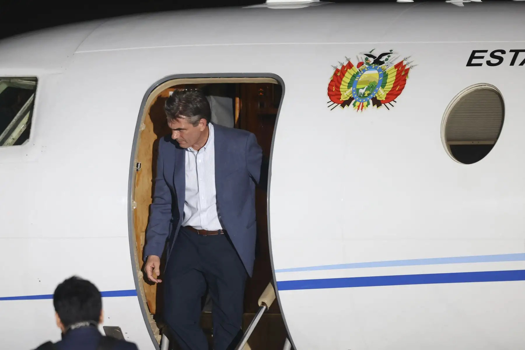 El presidente de Bolivia, Rodrigo Paz Pereira, llega al Perú para participar en la ceremonia de transmisión del mando supremo a la presidenta electa, Keiko Fujimori, que se realizará el martes 28 de julio. Foto: ANDINA/Jhonel Rodríguez Robles
