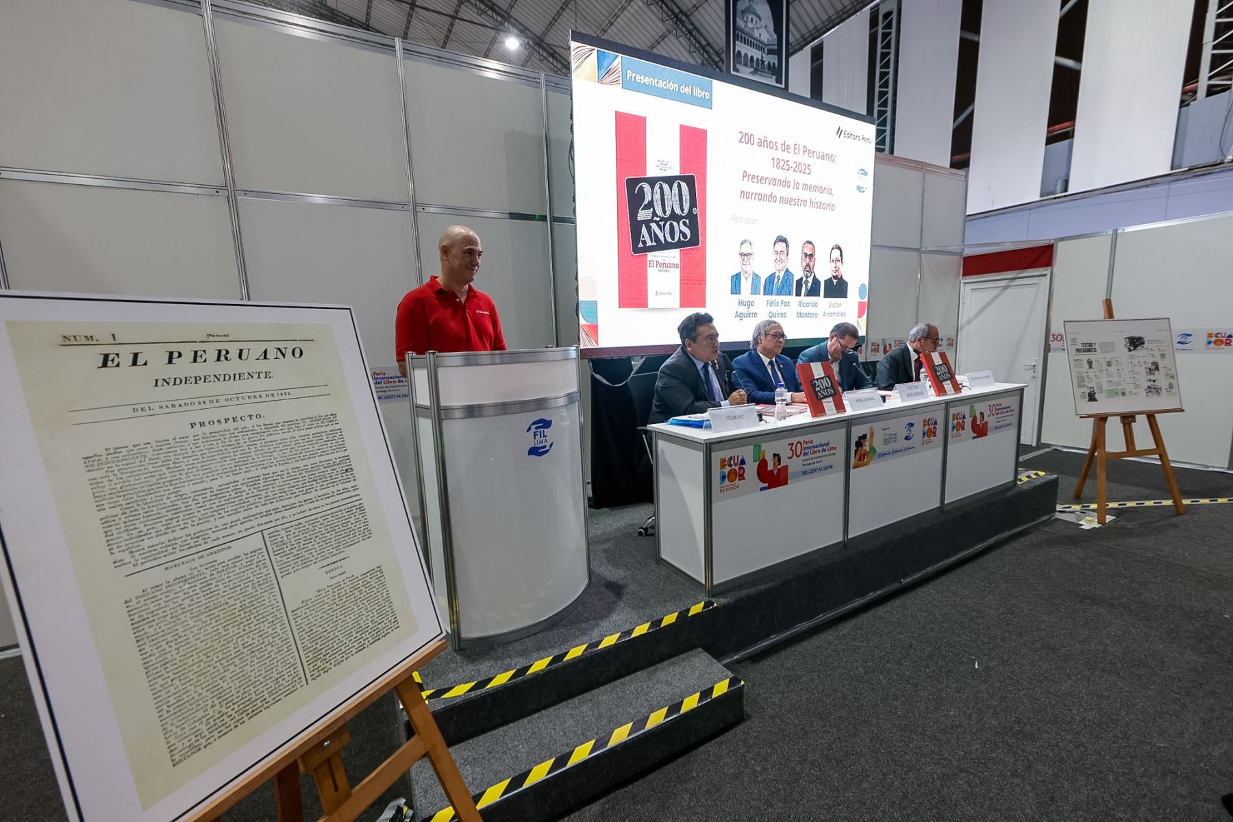 Editora Perú presentó en la FIL Lima 2026 el libro “200 años de El Peruano 1825-2025. Preservando la memoria, narrando nuestra historia”, publicación de su Fondo Editorial que recorre la historia del Diario Oficial desde su fundación en 1825 hasta su evolución digital, resaltando su legado como memoria documental del Perú. Foto: ANDINA/Luis Iparraguirre.