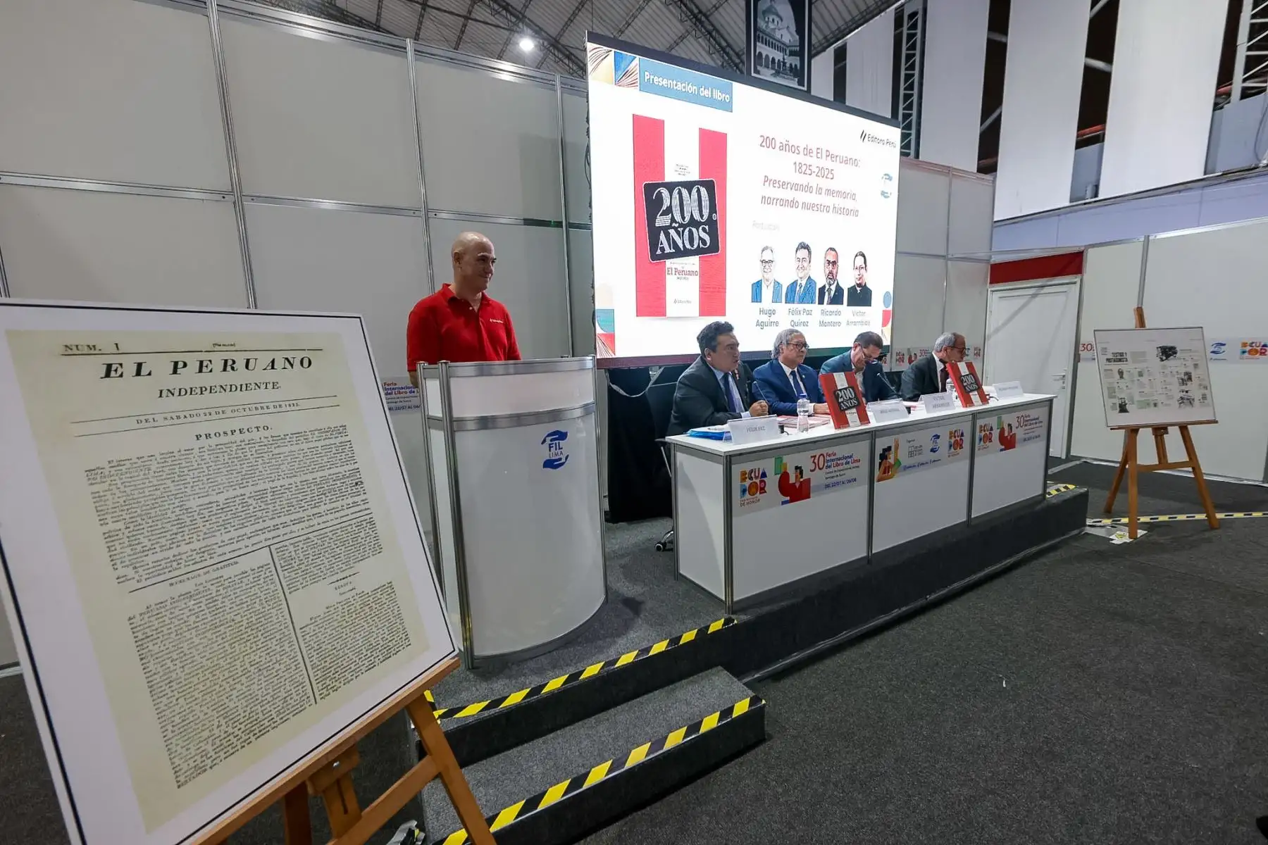 Editora Perú presentó en la FIL Lima 2026 el libro “200 años de El Peruano 1825-2025. Preservando la memoria, narrando nuestra historia”, publicación de su Fondo Editorial que recorre la historia del Diario Oficial desde su fundación en 1825 hasta su evolución digital, resaltando su legado como memoria documental del Perú. Foto: ANDINA/Luis Iparraguirre.