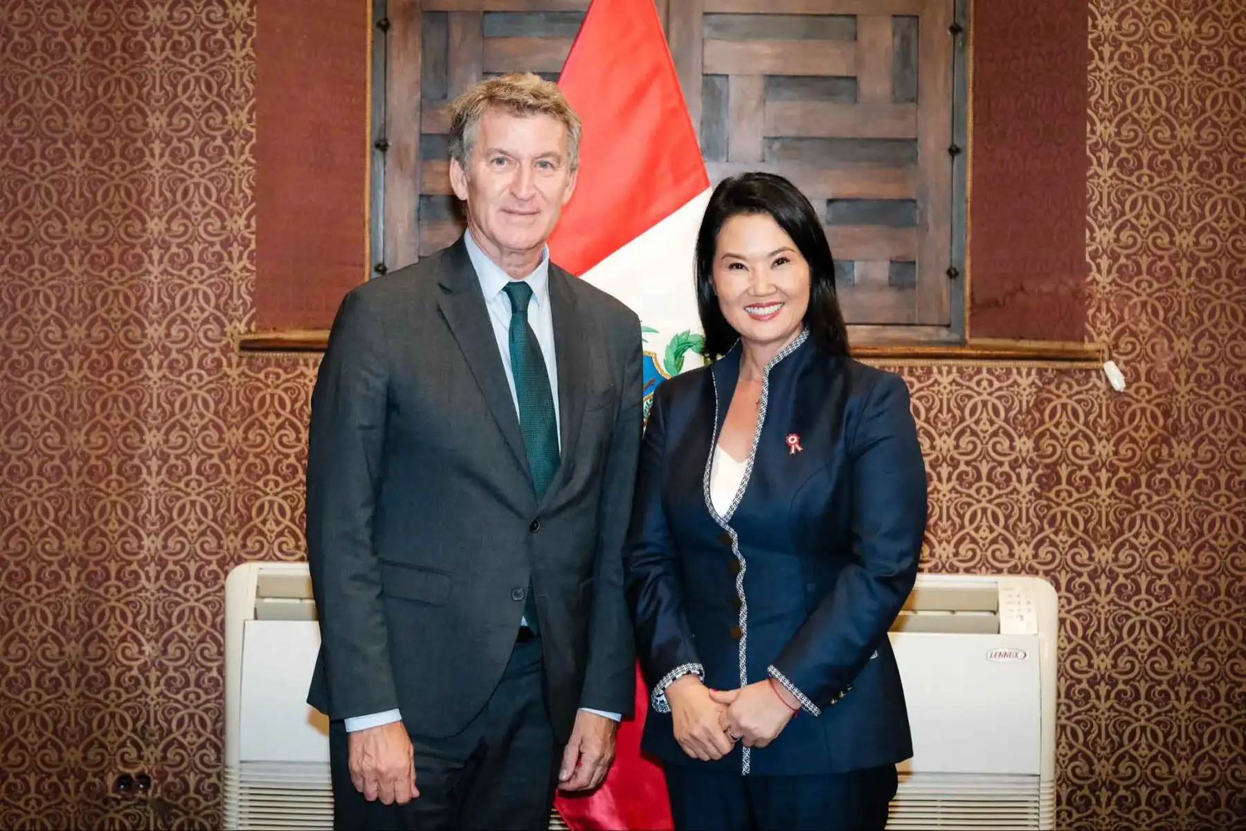La presidenta electa, Keiko Fujimori, sostuvo una cordial reunión con el presidente del Partido Popular de España, Alberto Núñez Feijóo. Foto: ANDINA/Difusión