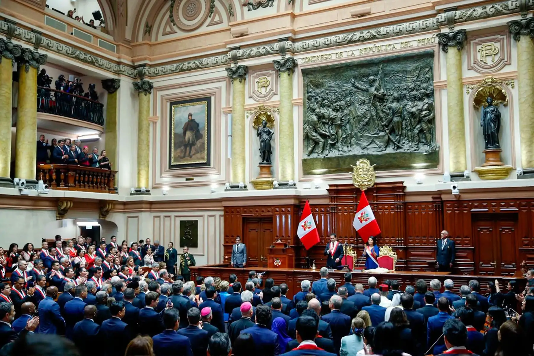 Keiko Sofía Fujimori Higuchi juró como presidenta constitucional de la república para el periodo 2026-2031, en una sesión solemne que se realiza en el Congreso de la República. Foto: ANDINA/Ricardo Cuba