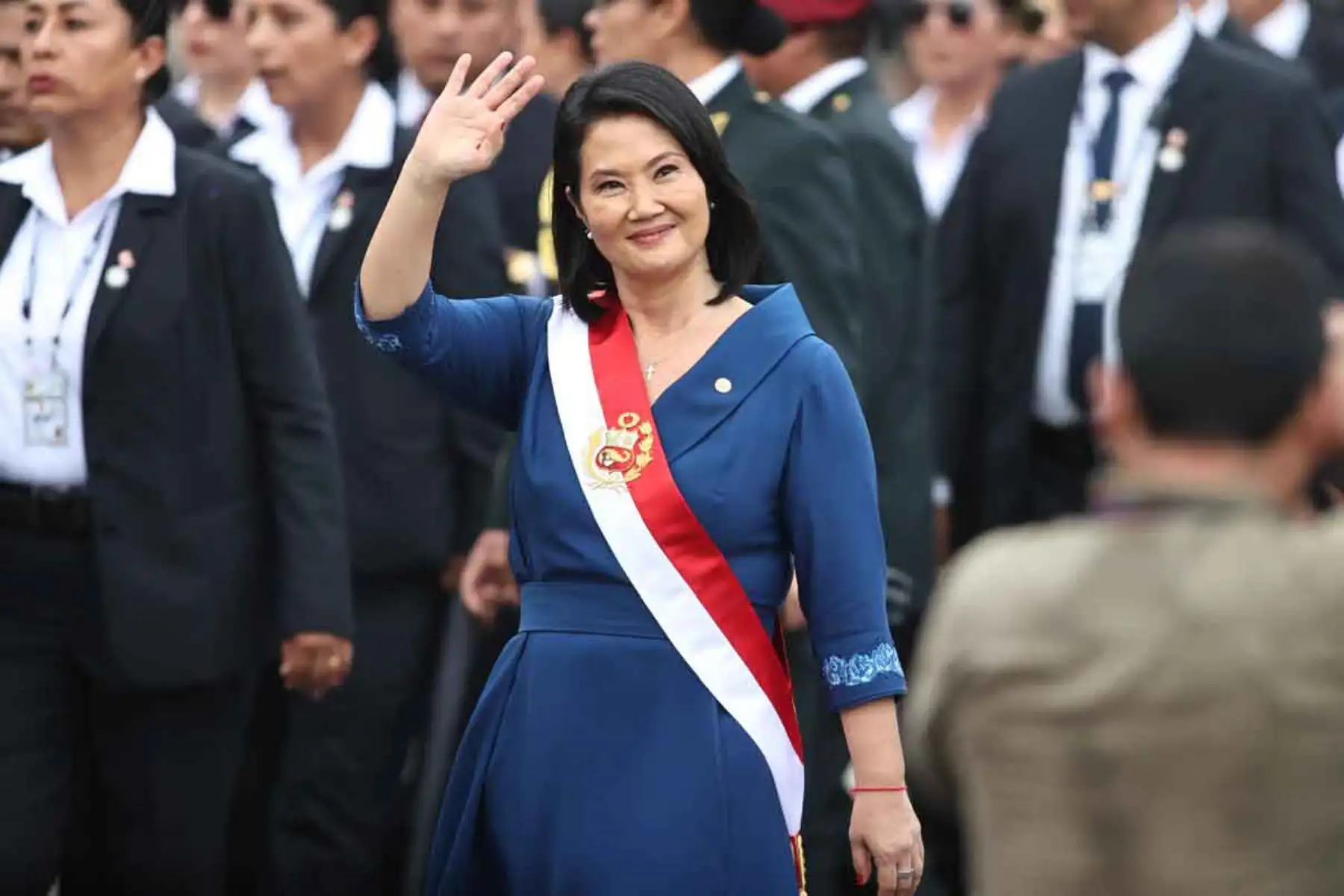 Caminata de la presidenta Keiko Fujimori rumbo a palacio de gobierno. Foto: ANDINA/Juan Carlos Guzmán
