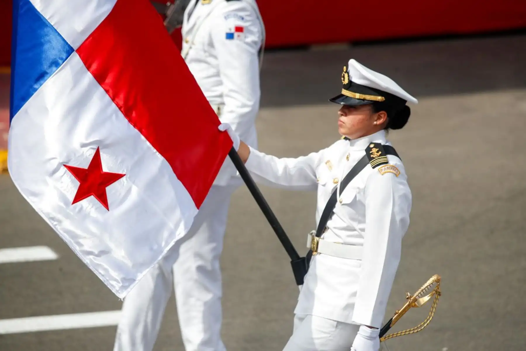 La delegación de Panamá hace su paso por la avenida Brasil como parte del primer agrupamiento de delegaciones invitadas. Foto: ANDINA/Ricardo Cuba.