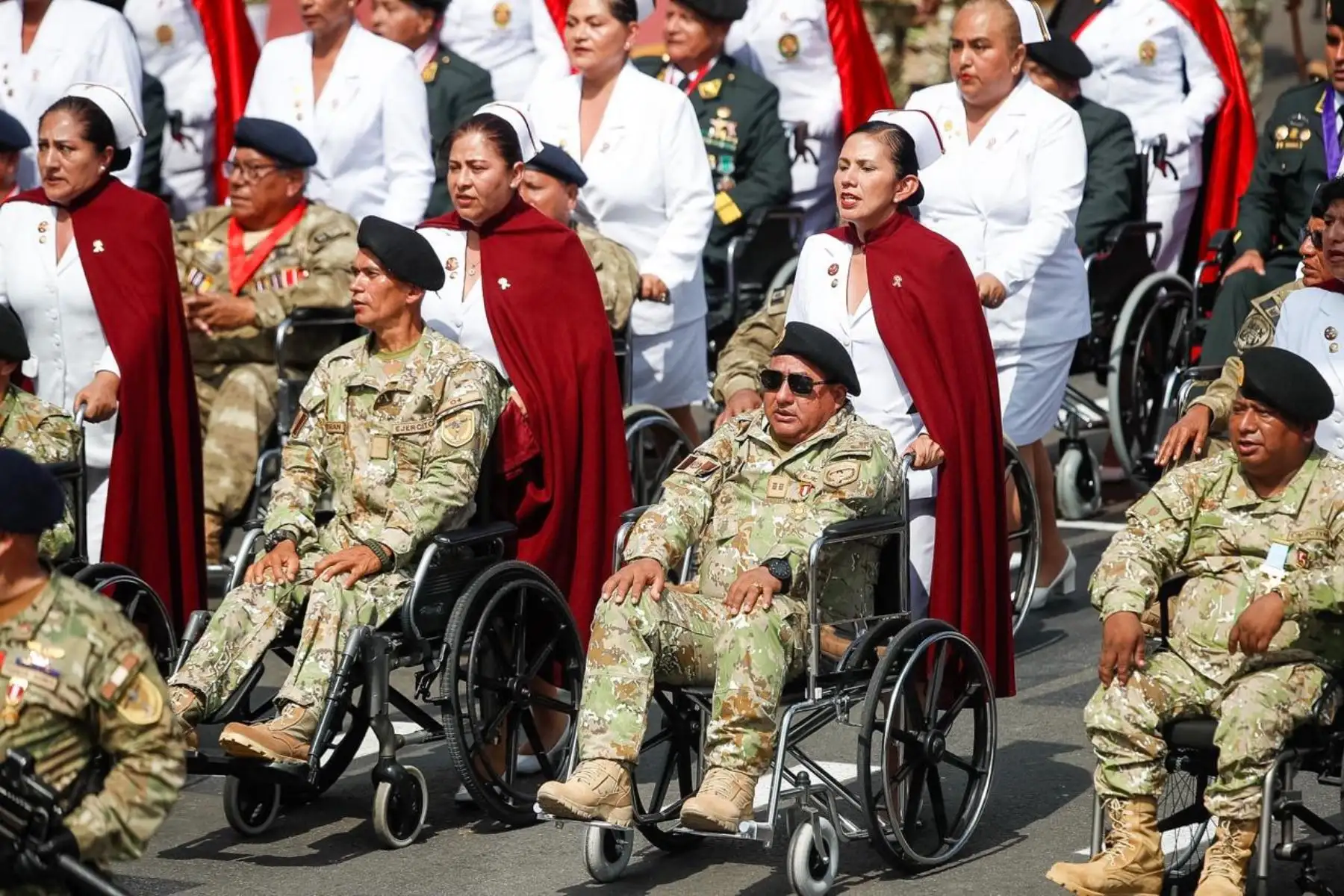 La compañía Veteranos con Huella de Guerra participa en el segundo agrupamiento de veteranos de guerra y de la pacificación nacional. Foto: ANDINA/Ricardo Cuba.