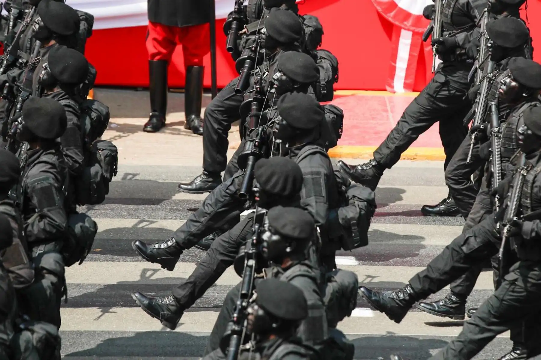 La 1.ª Brigada de Fuerzas Especiales desfila como parte del quinto agrupamiento del Ejército del Perú. Foto: ANDINA/Ricardo Cuba