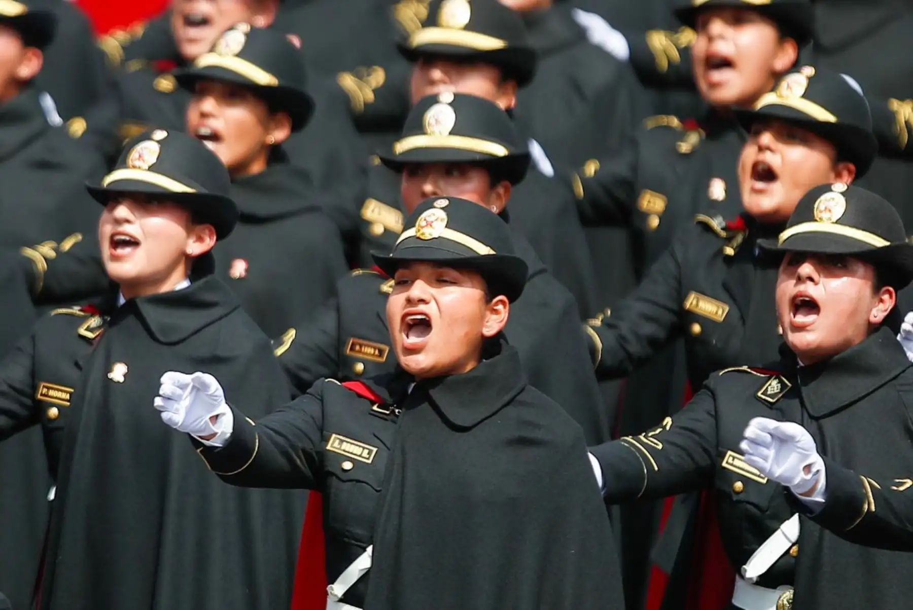 Personal femenino de la Policía Nacional del Perú participa en la Gran Parada Militar por el aniversario de la Independencia Nacional, durante el desfile por la avenida Brasil. Foto: ANDINA/Ricardo Cuba