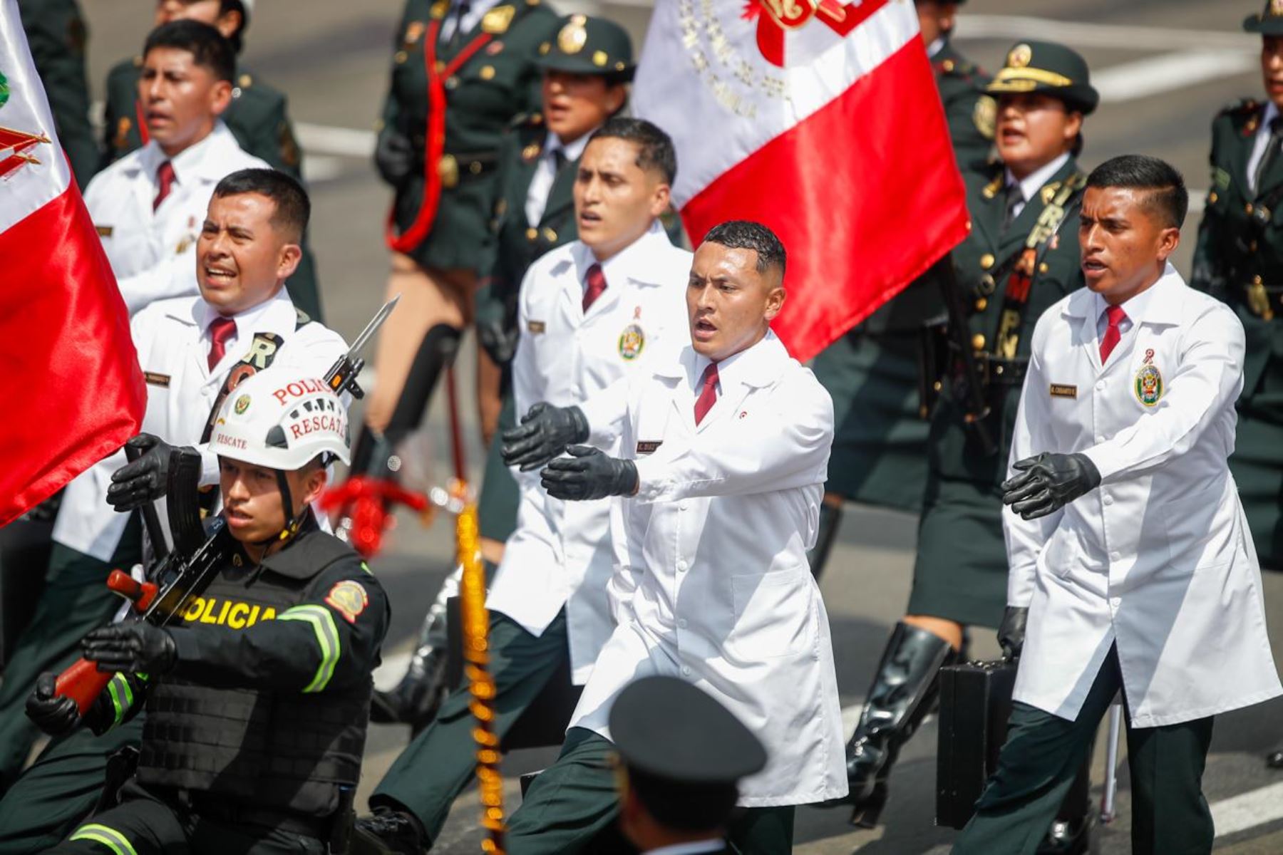 Integrantes de la Dircote, Dirseg, Dirincri y Seguridad del Estado participan en el sexto agrupamiento de la Policía Nacional del Perú. Foto: ANDINA/Ricardo Cuba.