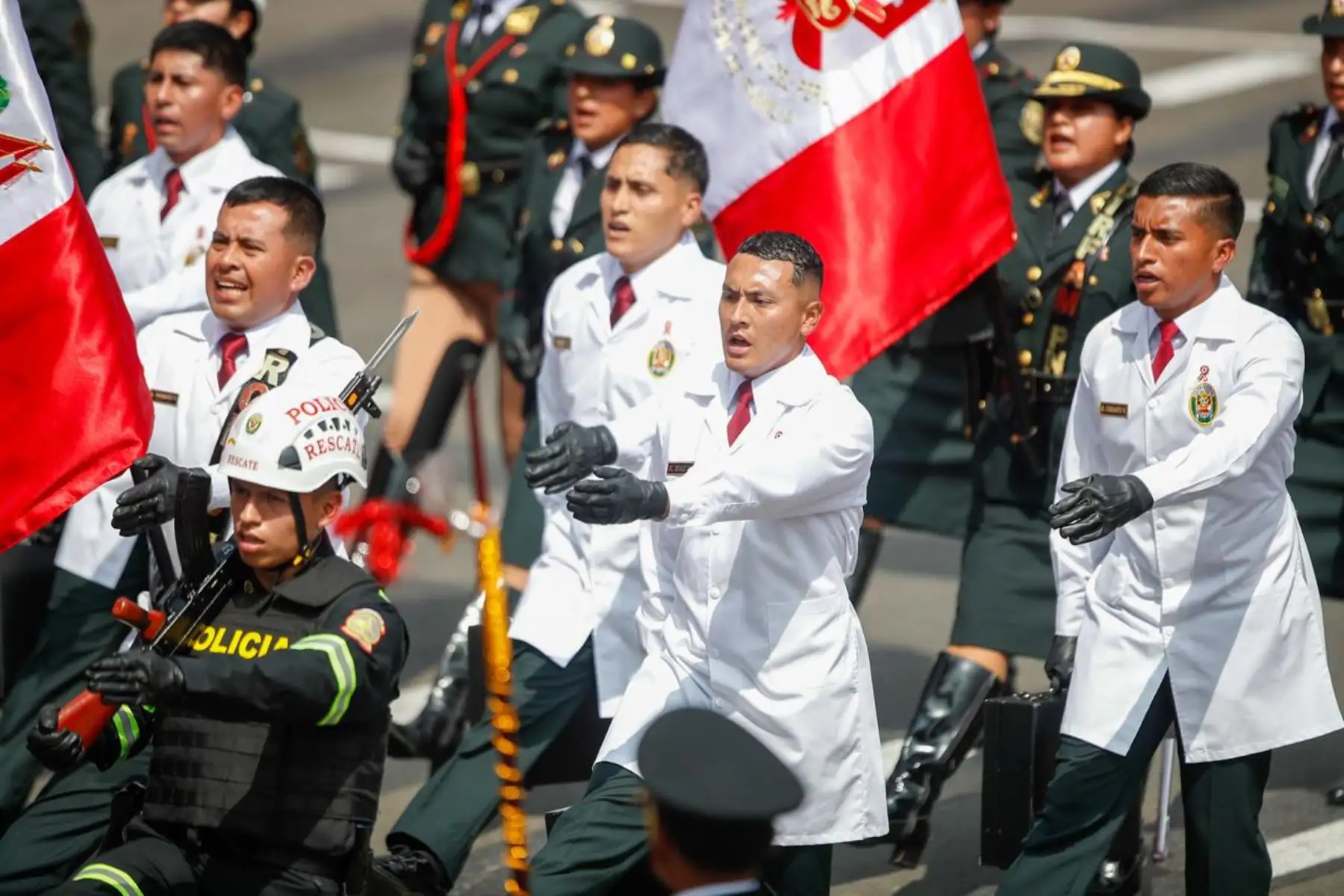 Integrantes de la Dircote, Dirseg, Dirincri y Seguridad del Estado participan en el sexto agrupamiento de la Policía Nacional del Perú. Foto: ANDINA/Ricardo Cuba.