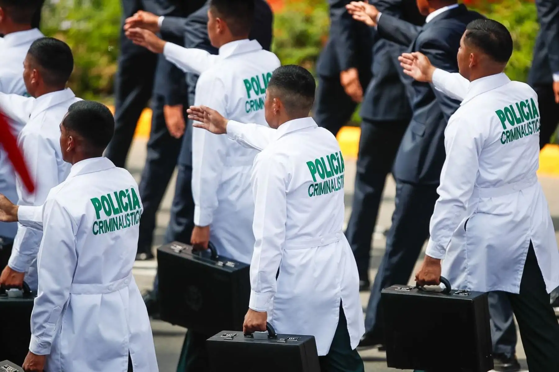 Integrantes de la Dircote, Dirseg, Dirincri y Seguridad del Estado participan en el sexto agrupamiento de la Policía Nacional del Perú. Foto: ANDINA/Ricardo Cuba.