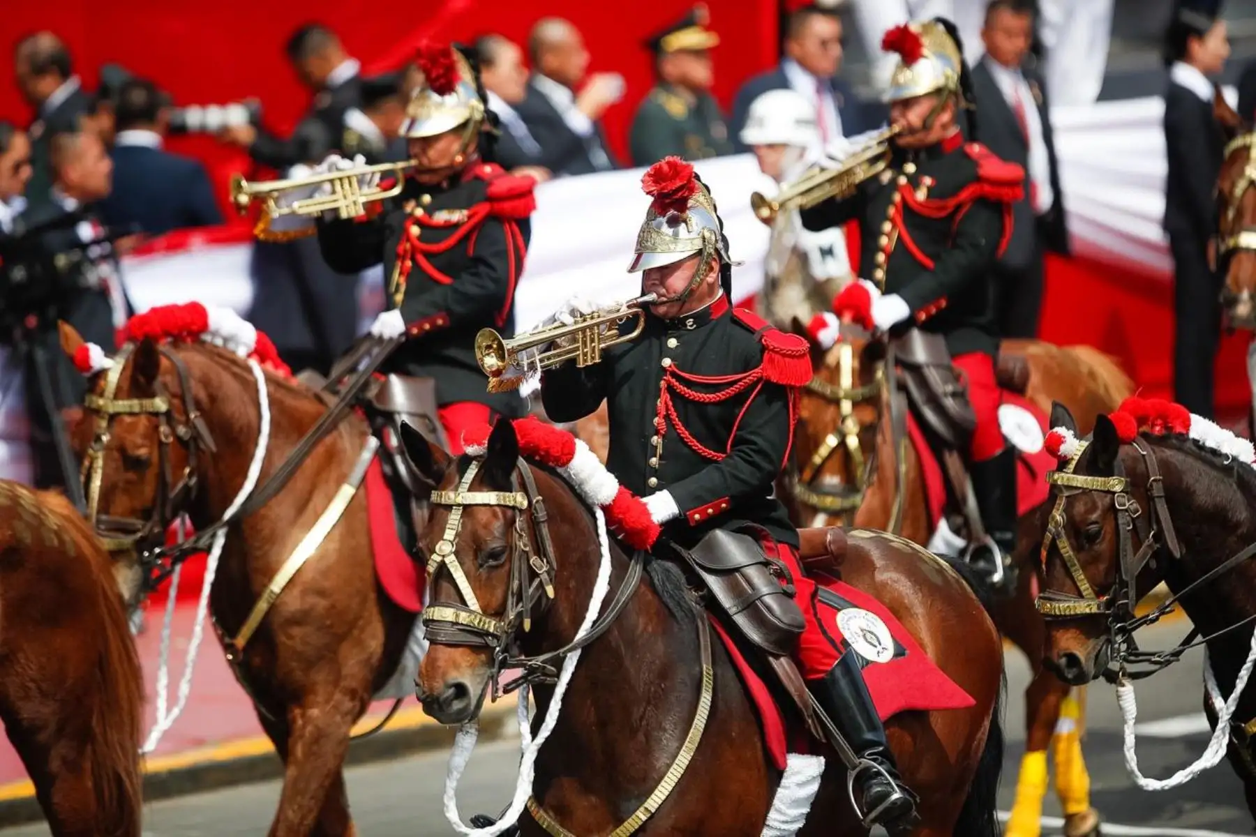 La Farandola participa en el séptimo agrupamiento de unidades a caballo o hipomóvil durante la Gran Parada Militar. Foto: ANDINA/Ricardo Cuba