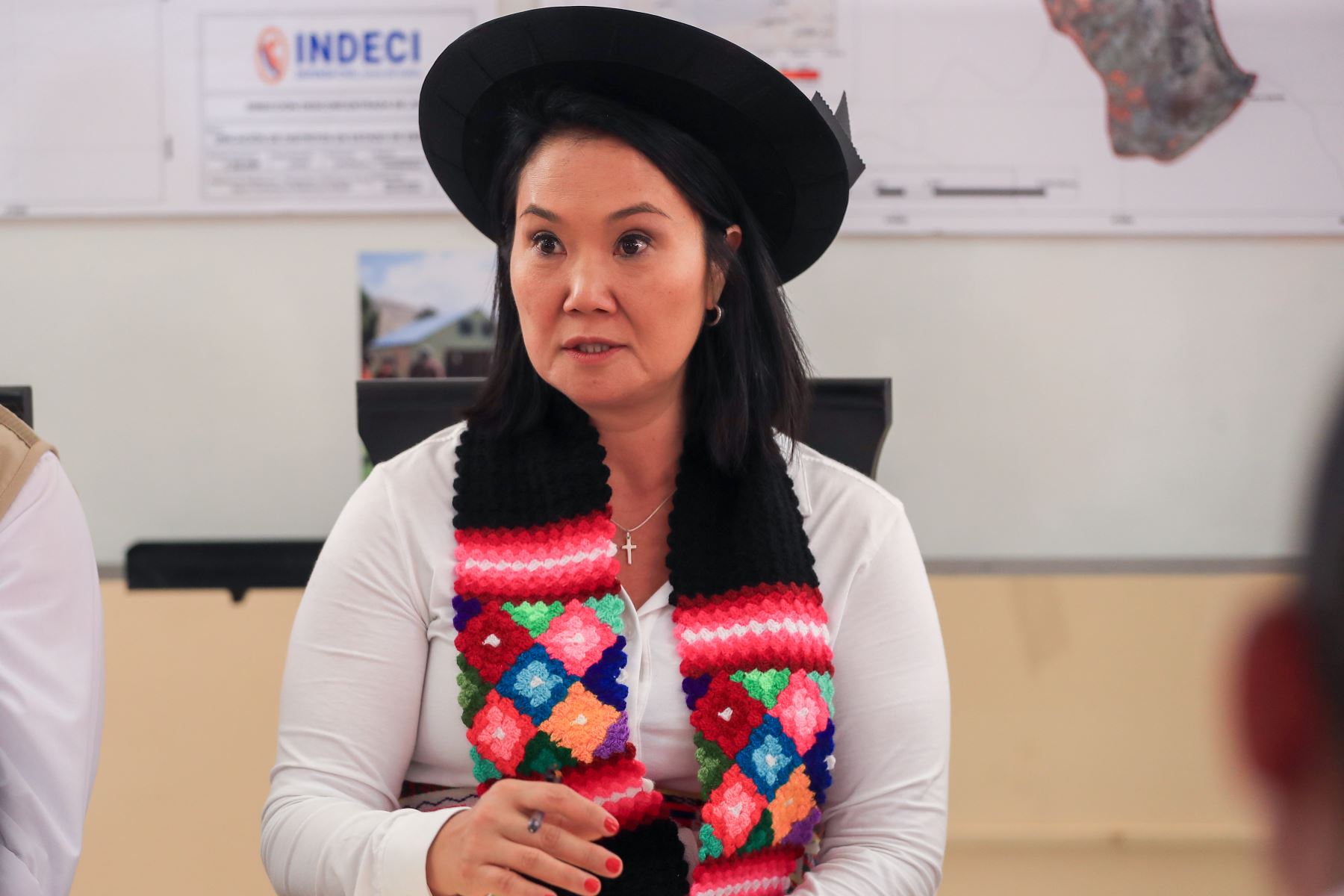Presidenta de la República, Keiko Fujimori, se reúne con autoridades de Defensa Civil en Chongos Bajo, Junín. Foto: ANDINA/Prensa Presidencia