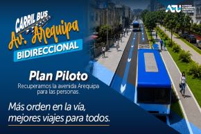 Plan piloto de carril bidireccional del corredor Azul en la av. Arequipa. Foto: ANDINA/Difusión