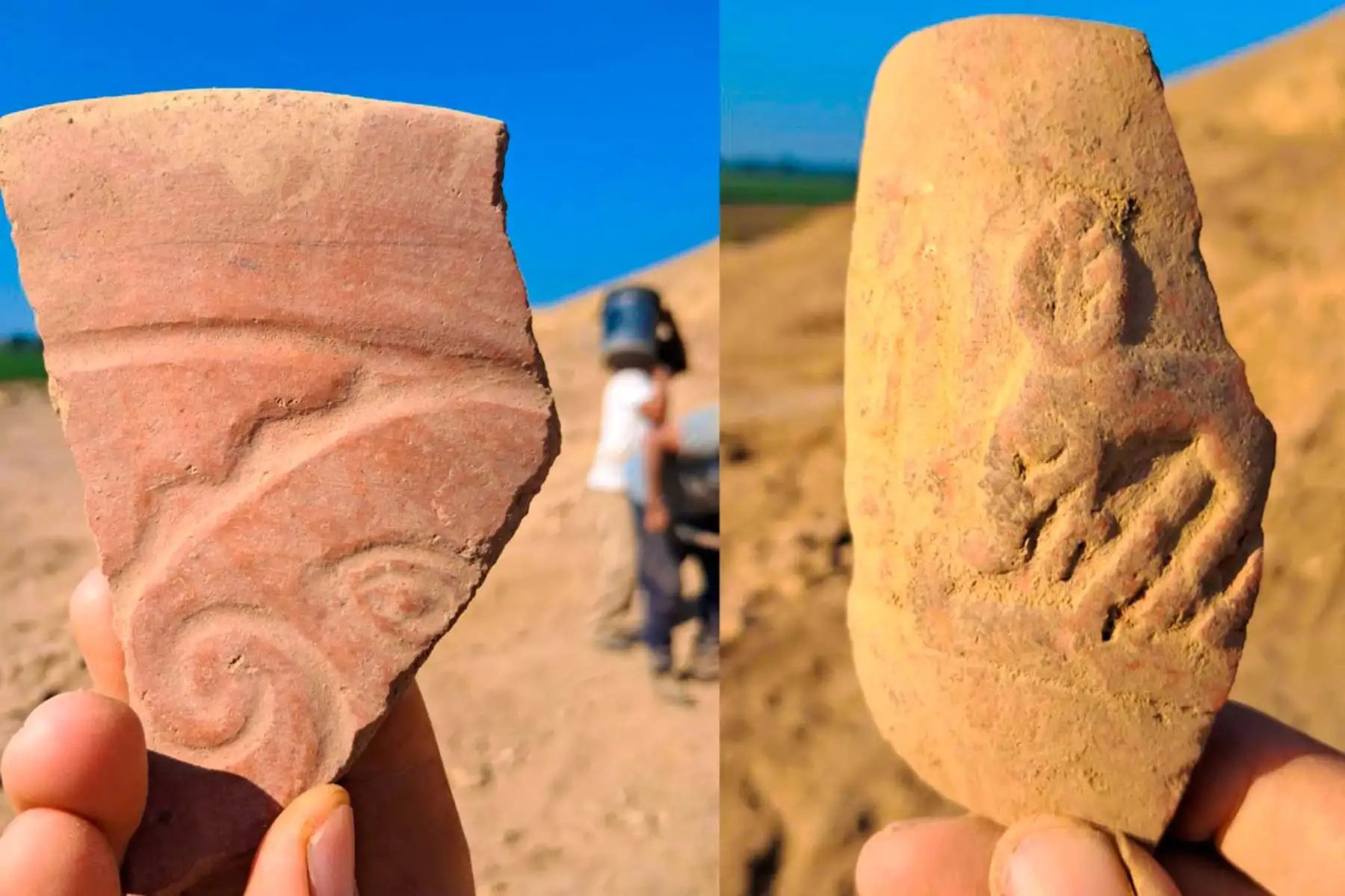 Un equipo del Programa Arqueológico Chicama (PRACH) de la Universidad Nacional Mayor de San Marcos retomó las excavaciones en el sitio arqueológico de Cerro Mayal, en el valle de Chicama (La Libertad), donde halló nuevos moldes para figurinas, platos de alfareros y evidencias que confirman la existencia de talleres-vivienda dedicados a la producción cerámica de la cultura mochica. Foto: PRACH/UNMSM