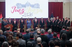 La presidenta de la república, Keiko Fujimori, participa en sesión solemne por el Día del Juez y la Jueza en el Palacio de Justicia. Foto: ANDINA/ Vidal Tarqui