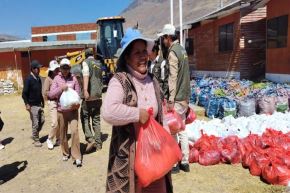 Los alimentos serán distribuidos entre las familias de los anexos de Carhuapaccha, Chanca, Soccos, Barrio Puente, Estrellita, Carmenpampa, Centro Unión y Chonta.
