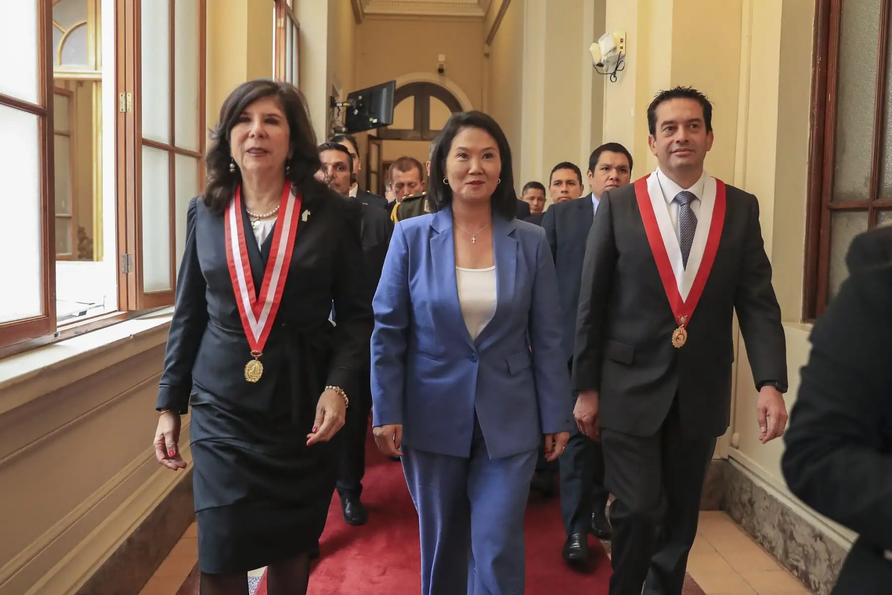 La presidenta de la república, Keiko Fujimori, participa en sesión solemne por el Día del Juez y la Jueza en el Palacio de Justicia. Foto: Presidencia