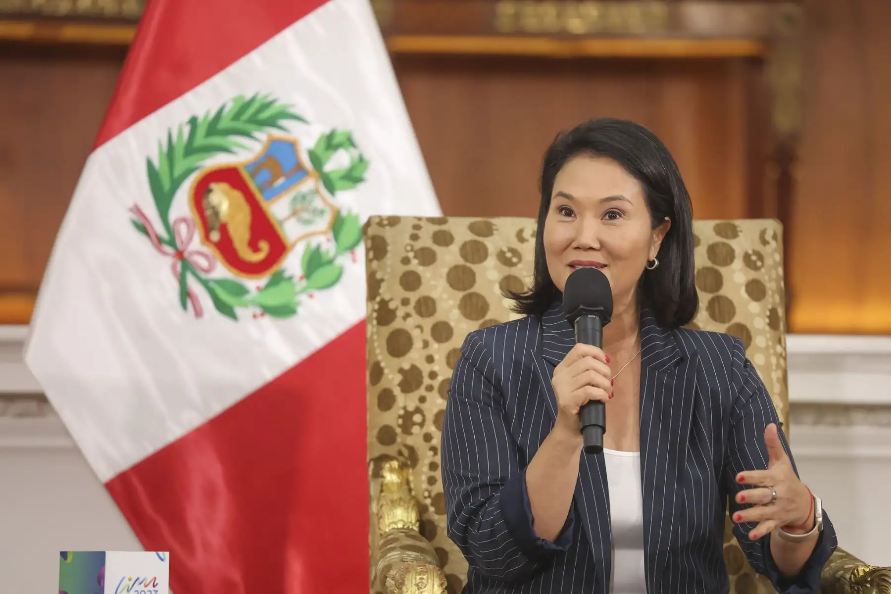 La presidenta Keiko Fujimori se reunió esta mañana con el Presidente del Comité Organizador de Lima 2027, el Presidente de Panam Sports, el Presidente del Comité Paralímpico de las Américas y la legendaria gimnasta estadounidense Simone Biles en Palacio de Gobierno entre otros deportistas destacados.

Foto: ANDINA/Prensa Presidencia