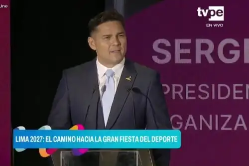 Presidente del Comité Organizador de los Juegos Panamericanos y Parapanamericanos Lima 2027, Sergio Ludeña. Foto: Captura de TV.