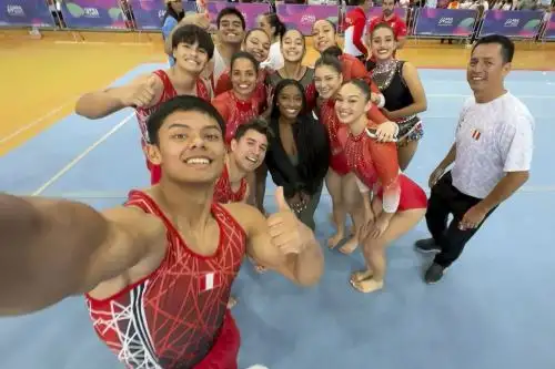 La gran Simone Biles llegó a la Videna del IPD y envió un mensaje a todos los deportistas del Perú