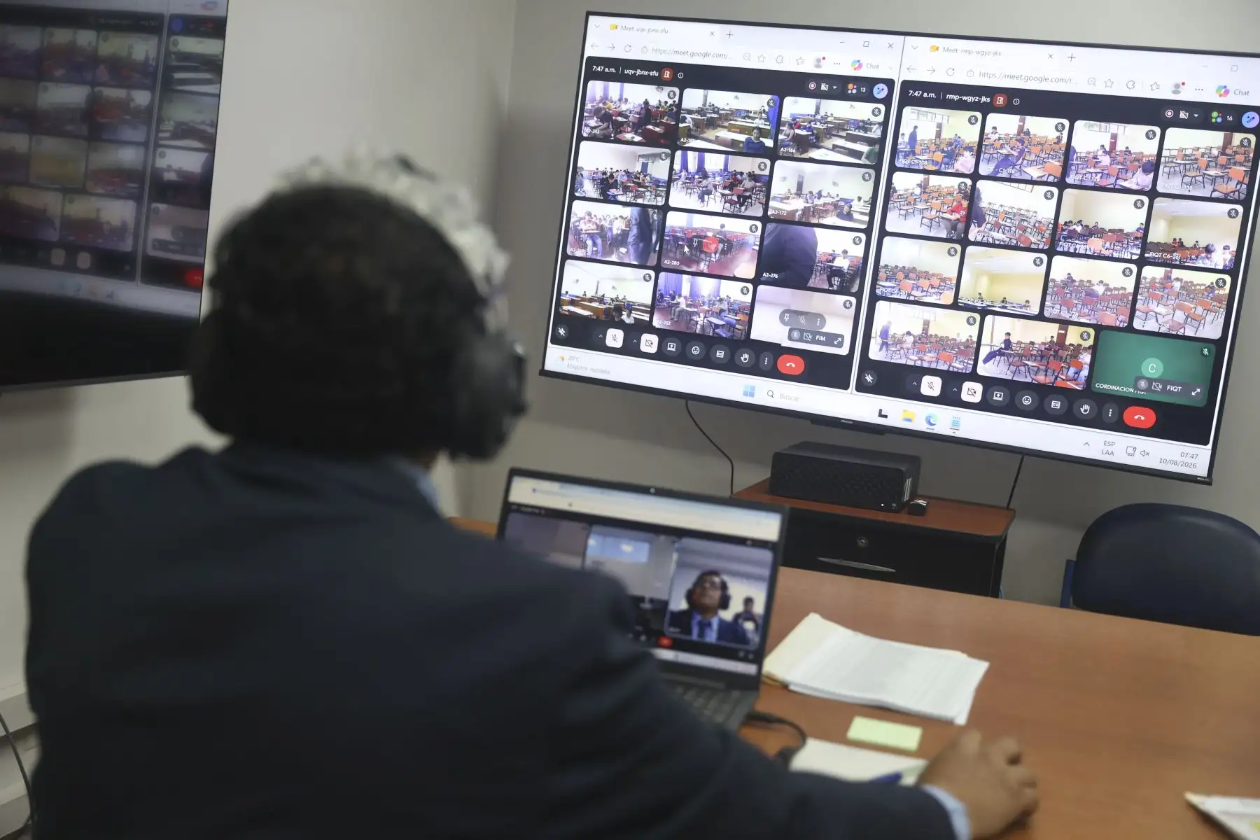 Para reforzar la seguridad y transparencia, la UNI cuenta con un sistema de monitoreo mediante cámaras que incorporan un sistema de inteligencia artificial y drone. Foto: ANDINA/ Jhonel Rodríguez